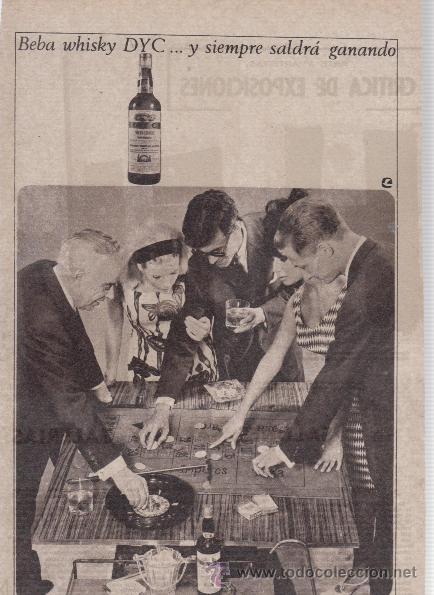 Coleccionismo de vinos y licores: PUBLICIDAD ANTIGUA. WHISKY. DYC. 1965.