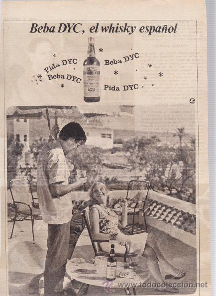 Coleccionismo de vinos y licores: PUBLICIDAD ANTIGUA. WHISKY. DYC. 1965.