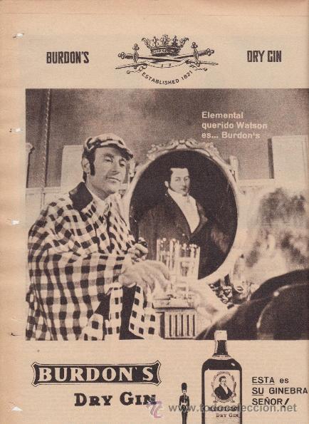 Coleccionismo de vinos y licores: PUBLICIDAD ANTIGUA. GINEBRA. BURDON'S DRY GIN. 1965.