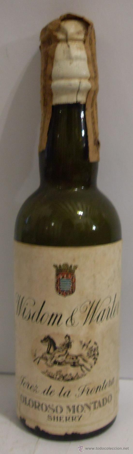 Sammlung von Weinen und Lik&ouml;ren: BOTELLIN DE VINO DE JEREZ OLOROSO MONTADO. BODEGAS WISDOM & WARTER. JEREZ DE LA FRA. CADIZ.