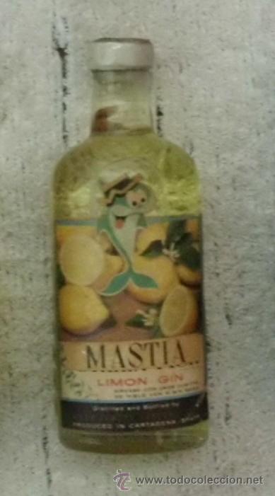 Coleccionismo de vinos y licores: BOTELLIN LICOR DE LIMON MASTIA. DESTILERIA DIEGO ZAMORA CONESA. CARTAGENA  RF-1807