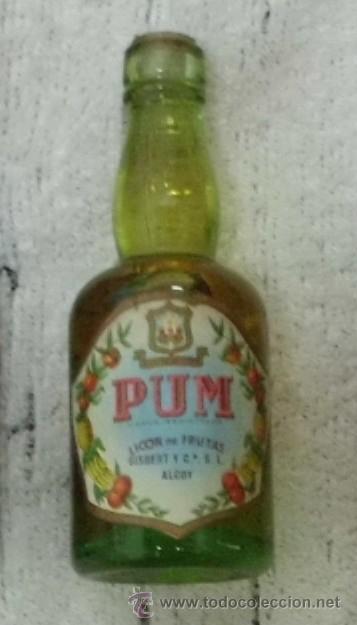 Coleccionismo de vinos y licores: BOTELLIN LICOR DE FRUTAS PUM. GISBERT Y CIA. ALCOY    RF-1718