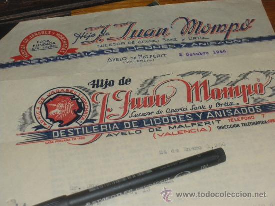 Coleccionismo de vinos y licores: HIJO DE J JUAN MOMPO, LICORES Y ANISADOS. AYELO DE MALFERIT, VALENCIA.