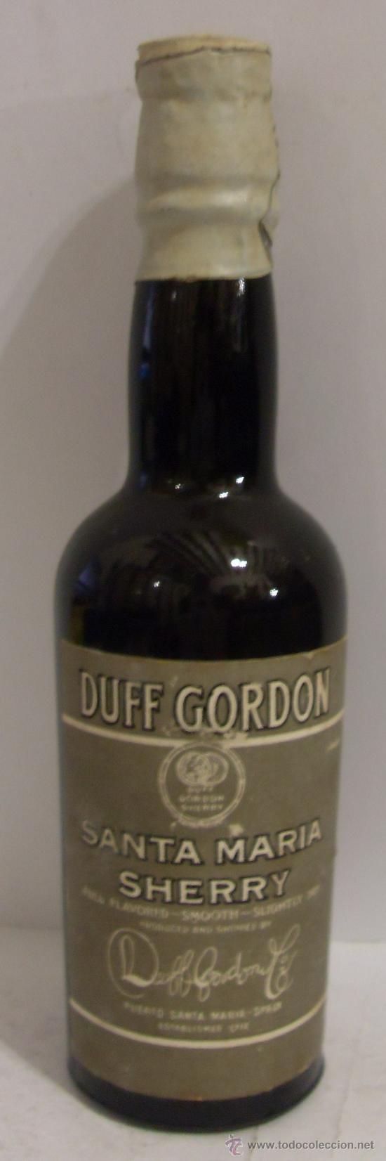 Collectionnisme de vins et liqueurs: BOTELLIN DE VINO DRY. BODEGAS DUFF GORDON. EL PUERTO DE SANTA M&ordf;, CADIZ.