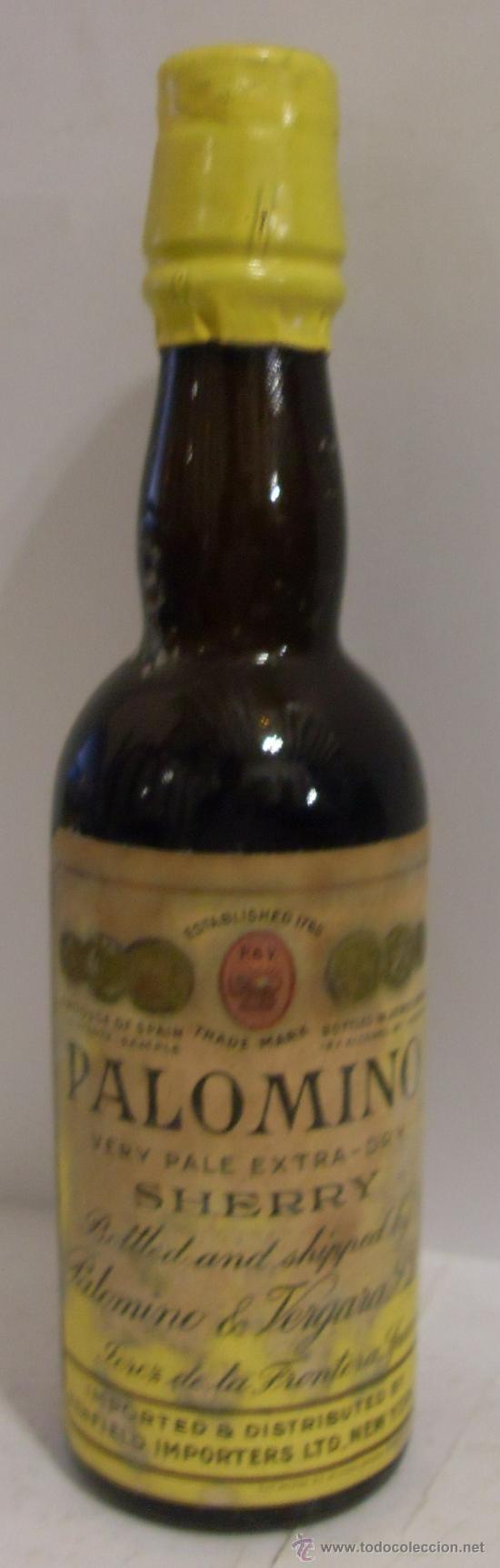 Collectionnisme de vins et liqueurs: BOTELLIN DE VINO PALE DRY PALOMINO. BODEGAS PALOMINO Y VERGARA. JEREZ DE LA FRONTERA, CADIZ.