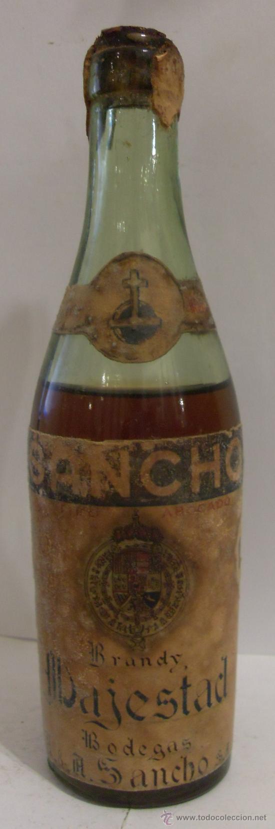 Sammlung von Weinen und Lik&ouml;ren: BOTELLIN DE BRANDY DE JEREZ MAJESTAD. BODEGA A & A. SANCHO. PUERTO DE SANTA M&ordf;, CADIZ
