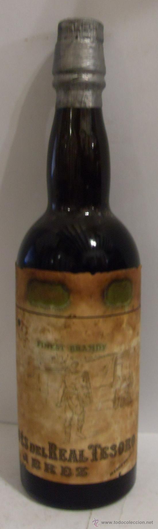 Collection of wines and liquors: BOTELLIN DE BRANDY DE JEREZ. BODEGA MARQUES DEL REAL TESORO. JEREZ DE LA FRONTERA, CADIZ