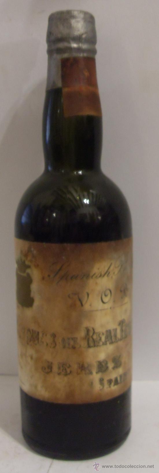 Collection of wines and liquors: BOTELLIN DE BRANDY DE JEREZ V. O. B. BODEGA MARQUES DEL REAL TESORO. JEREZ DE LA FRONTERA, CADIZ