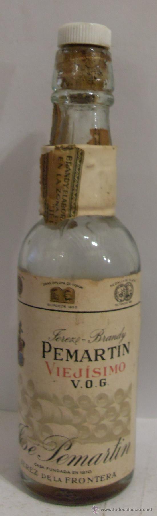 Sammlung von Weinen und Lik&ouml;ren: BOTELLIN DE BRANDY PEMARTIN VIEJISIMO. BODEGAS JOSE PEMARTIN. JEREZ DE LA FRONTERA, CADIZ.