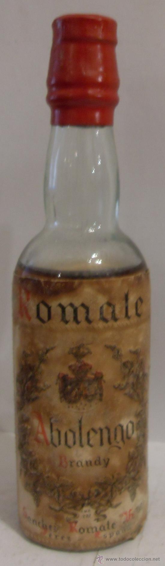 Sammlung von Weinen und Lik&ouml;ren: BOTELLIN DE BRANDY ABOLENGO. BODEGAS SANCHEZ ROMATE HERMANOS. JEREZ DE LA FRONTERA, CADIZ.