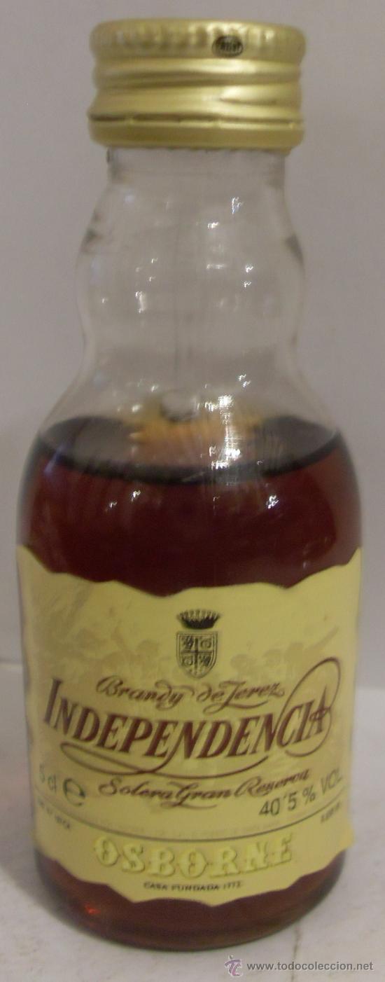 Collectionnisme de vins et liqueurs: BOTELLIN DE BRANDY DE JEREZ INDEPENDENCIA. BODEGAS OSBORNE. EL PUERTO DE SANTA M&ordf;, CADIZ.