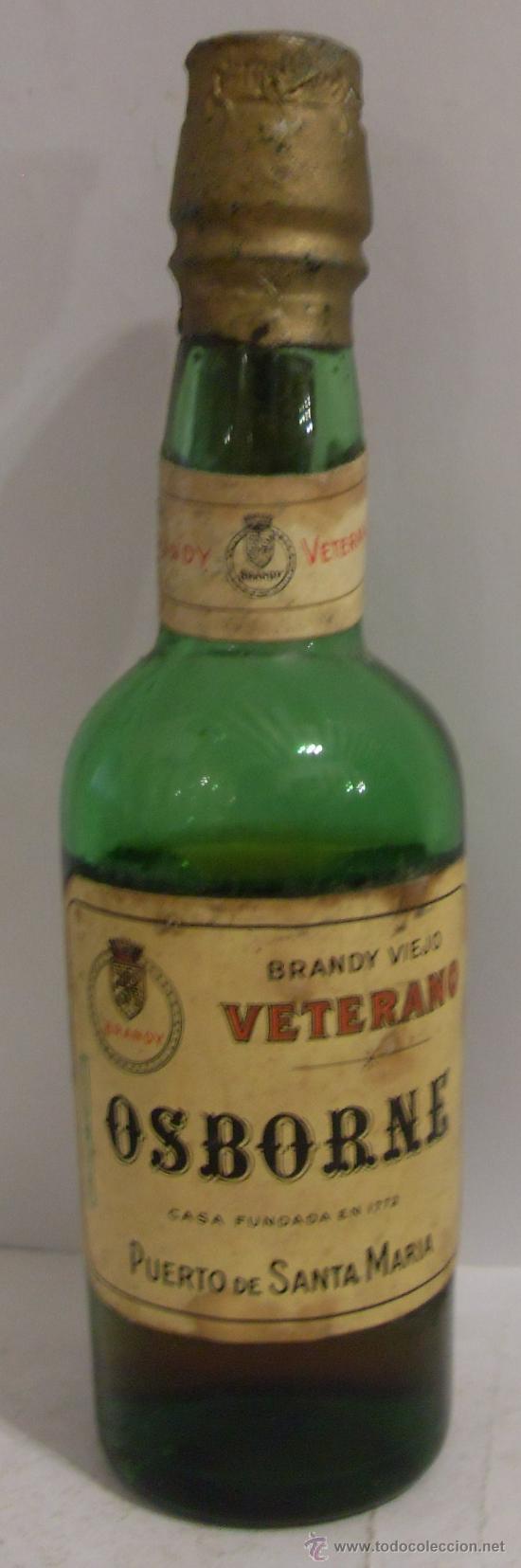Collectionnisme de vins et liqueurs: BOTELLIN DE BRANDY DE JEREZ VETERANO. BODEGAS OSBORNE. EL PUERTO DE SANTA M&ordf;, CADIZ.