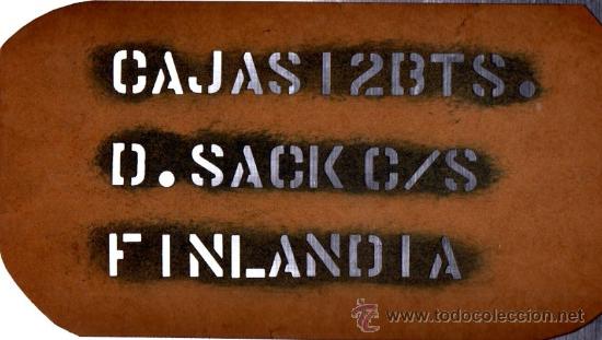 Sammlung von Weinen und Lik&ouml;ren: PLANTILLA PUBLICIDAD CAJA DE VINO, CAJAS 12 BOTELLAS D. SACK C/S FINLANDIA. 31X17CM