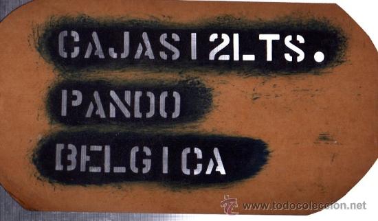Sammlung von Weinen und Lik&ouml;ren: PLANTILLA PUBLICIDAD CAJA DE VINO, CAJAS 12 LTS. PANDO, B&Eacute;LGICA. 31X17CM
