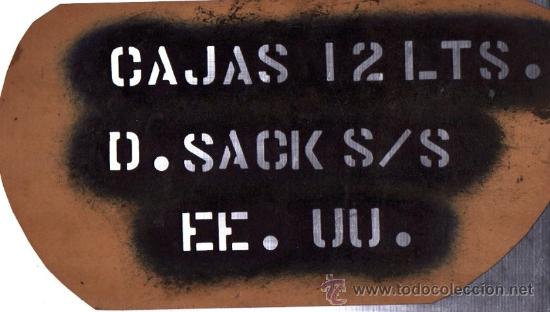 Sammlung von Weinen und Lik&ouml;ren: PLANTILLA PUBLICIDAD CAJA DE VINO, CAJAS 12 BOTELLAS D. SACK EE.UU. 28POR17CM