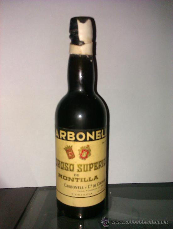 Sammlung von Weinen und Lik&ouml;ren: BOTELLIN OLOROSO SUPERIOR DE MONTILLA. CARBONELL. CORDOBA.