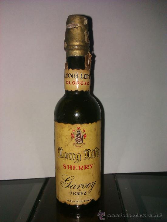 Sammlung von Weinen und Lik&ouml;ren: BOTELLIN LONG LIFE. SHERRY. GARVEY. JEREZ. OLOROSO.