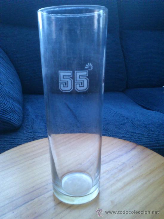 Coleccionismo de vinos y licores: Vaso De Tubo Con Publicidad De La Discoteca 55* De Barcelona A&ntilde;os 80.
