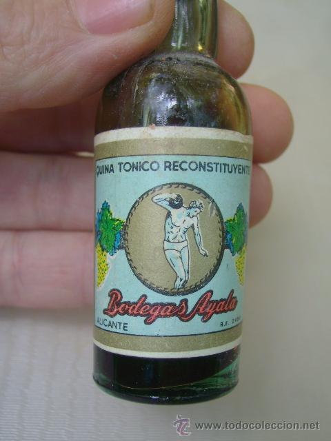 Coleccionismo de vinos y licores: botellin quina tonico bodega ayola alicante