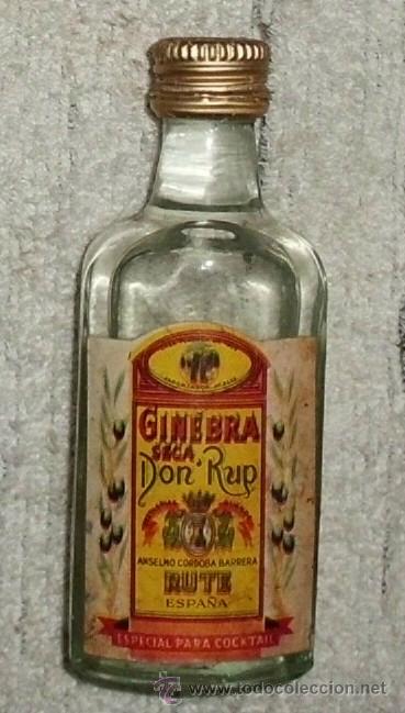Coleccionismo de vinos y licores: BOTELLIN GINEBRA SECA DON RUP. ANSELMO CORDOBA BARRERA. RUTE    RF-2270