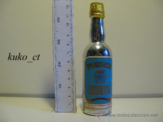 Collection of wines and liquors: BOTELLITA BOTELLIN PONCHE CONTINENTAL DESTILERIAS CONTINENTAL LINARES