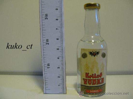 Sammlung von Weinen und Lik&ouml;ren: BOTELLITA BOTELLIN VODKA KRILOF DESTILERIAS SOREL