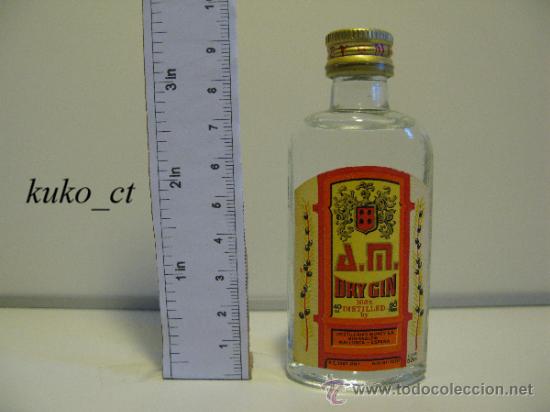 Sammlung von Weinen und Lik&ouml;ren: BOTELLITA BOTELLIN GIN DRY A.M. DESTILERIAS MOREY