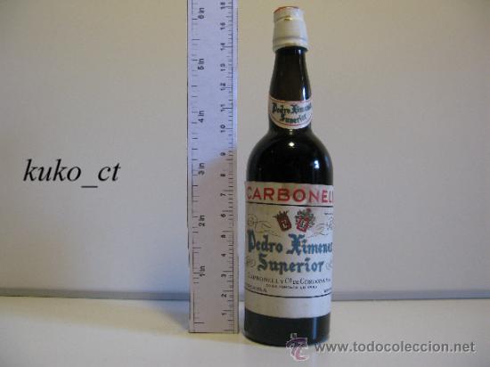 Collectionnisme de vins et liqueurs: BOTELLITA BOTELLIN JEREZ PEDRO XIMENEZ SUPERIOR CARBONELL DESTILERIAS CARBONELL