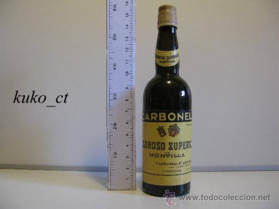 Collection of wines and liquors: BOTELLITA BOTELLIN OLOROSO SUPERIOR DE MONTILLA CARBONELL DESTILERIAS CARBONELL
