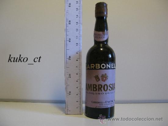 Collection of wines and liquors: BOTELLITA BOTELLIN OLOROSO DULCE AMBROSIA CARBONELL DESTILERIAS CARBONELL