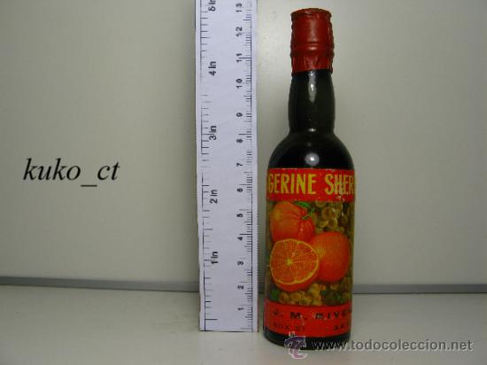 Collection of wines and liquors: BOTELLITA BOTELLIN TANGERINE SHERRY CZ BODEGAS J.M. RIVERO