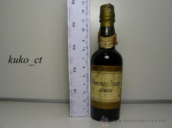 Sammlung von Weinen und Lik&ouml;ren: BOTELLITA BOTELLIN JEREZ TONEL 1832 SECO BODEGAS GONZALEZ BYAS JEREZ