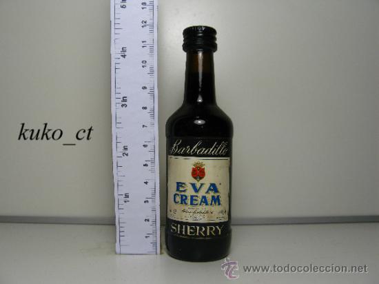Collection of wines and liquors: BOTELLITA BOTELLIN EVA CREAM SHERRY BODEGA ANTONIO BARBADILLO