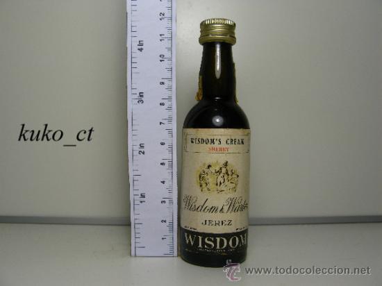 Collection of wines and liquors: BOTELLITA BOTELLIN JEREZ CREAM SHERRY BODEGAS WISDOM & WARTER