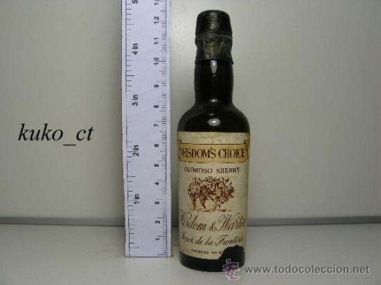 Collection of wines and liquors: BOTELLITA BOTELLIN OLOROSO SHERRY CHOICE BODEGAS WISDOM & WARTER
