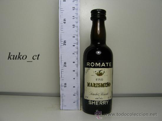 Collection of wines and liquors: BOTELLITA BOTELLIN FINO MARISME&Ntilde;O SHERRY DESTILERIAS SANCHEZ ROMATE