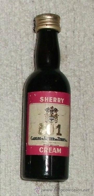 Coleccionismo de vinos y licores: BOTELLIN 501.SHERRY CREAM. BODEGAS CARLOS Y JAVIER DE TERRY. PUERTO DE SANTA MARIA   RF-2515