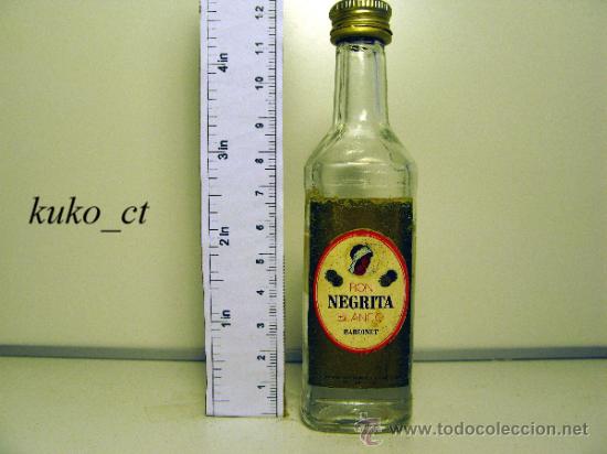 Collection of wines and liquors: BOTELLITA BOTELLIN RON NEGRITA BLANCO BARDINET BODEGAS BARDINET
