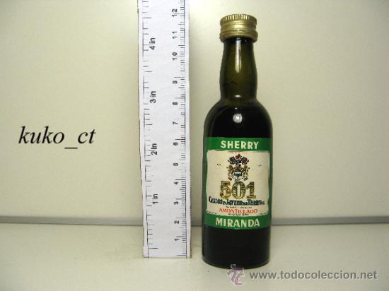 Sammlung von Weinen und Lik&ouml;ren: BOTELLITA BOTELLIN SHERRY 501 MIRANDA AMONTILLADO DESTILERIAS CARLOS JAVIER TERRY