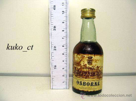 Coleccionismo de vinos y licores: BOTELLITA BOTELLIN BRANDY INDEPENDENCIA OSBORNE PUERTO SANTA MARIA