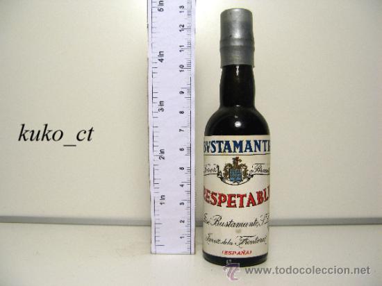 Coleccionismo de vinos y licores: BOTELLITA BOTELLIN JEREZ BRANDY RESPETABLE BODEGAS JOSE BUSTAMANTE