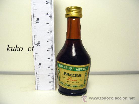 Collection of wines and liquors: BOTELLITA BOTELLIN LIQUEUR FRAMBOISE SAUVAGE PAGES LE PUY FRANCIA
