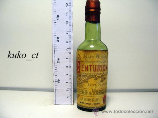 Coleccionismo de vinos y licores: BOTELLITA BOTELLIN JEREZ BRANDY SOLERA VIEJISIMA CENTURION BODEGAS PALOMINO & VERGARA JEREZ