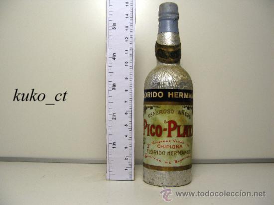 Collection of wines and liquors: BOTELLITA BOTELLIN A&Ntilde;EJO GENEROSO PICO - PLATA BODEGAS FLORIDO HERMANOS