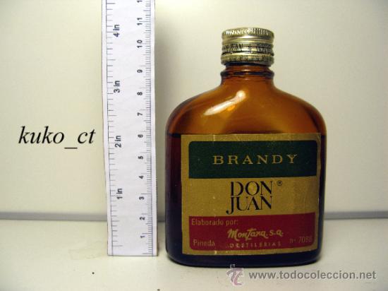 Coleccionismo de vinos y licores: BOTELLITA BOTELLIN BRANDY DON JUAN DESTILERIAS MONTARA