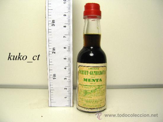 Sammlung von Weinen und Lik&ouml;ren: BOTELLITA BOTELLIN LIQUORE FERNET ALLA MENTA BODEGAS GAMBAROTTA