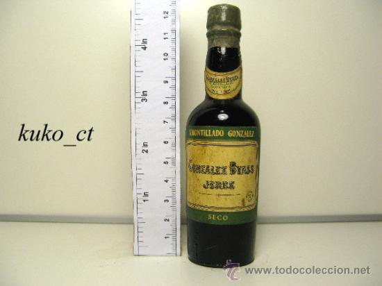 Collection of wines and liquors: BOTELLITA BOTELLIN AMONTILLADO SECO GONZALEZ BODEGAS GONZALEZ BYAS JEREZ