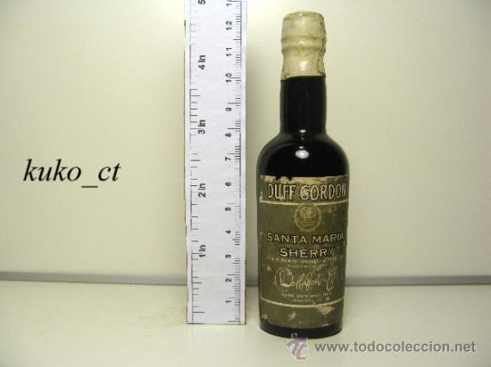 Collection of wines and liquors: BOTELLITA BOTELLIN DUFF GORDON SANTA MARIA SHERRY BODEGAS DUFF GORDON