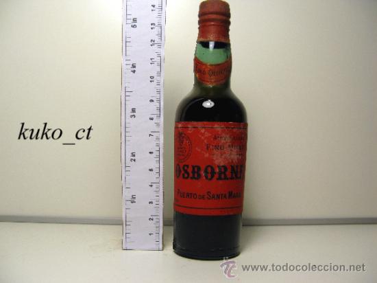 Collection of wines and liquors: BOTELLITA BOTELLIN AMONTILLADO FINO QUINTA OSBORNE PUERTO SANTA MARIA