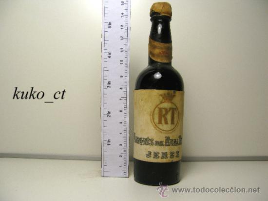 Collection of wines and liquors: BOTELLITA BOTELLIN VINO RT BODEGAS MARQUES DEL REAL TESORO